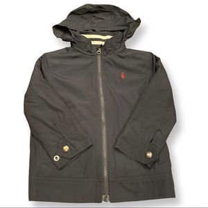 Polo Ralph Lauren navy windbreaker/hooded rain jacket. Boys 3.